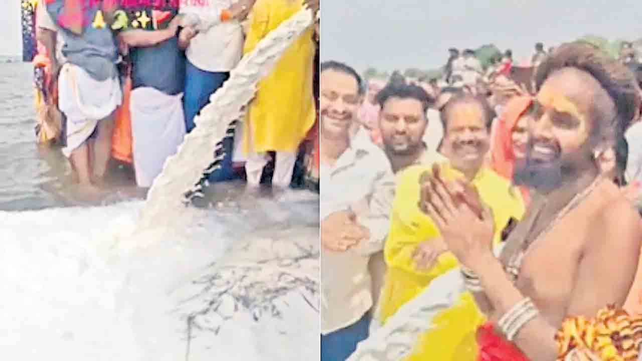 నర్మద నదిలోకి 11 వేల లీటర్ల పాలు!