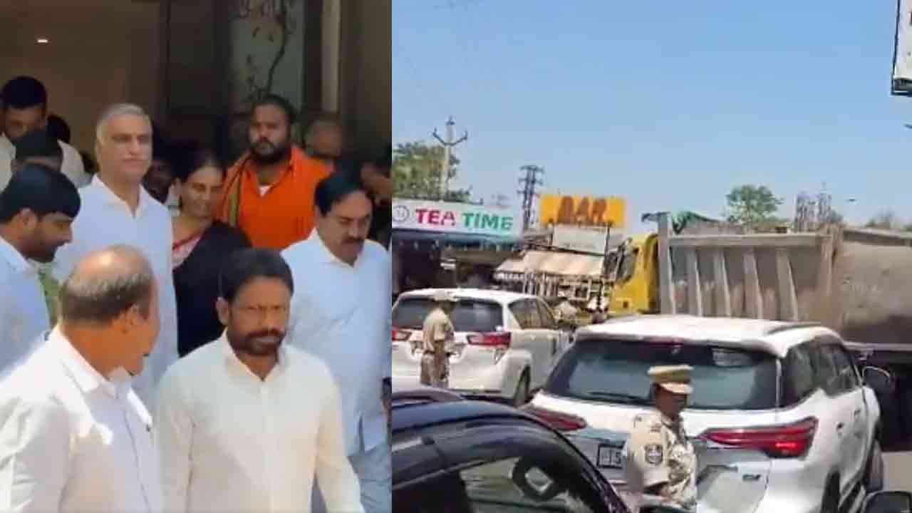 Harish Rao | అప్పా జంక్షన్ వద్ద హరీశ్‌రావును అడ్డుకున్న పోలీసులు.. కాన్వాయ్ ముందుకు వెళ్లకుండా అడ్డంగా లారీలు!