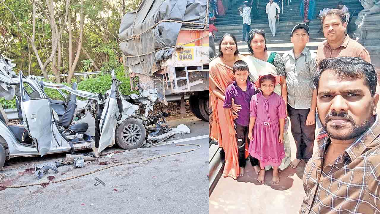 ఓఆర్‌ఆర్‌పై ఘోర ప్రమాదం.. ఆరుగురు సిరిసిల్ల వాసుల దుర్మరణం