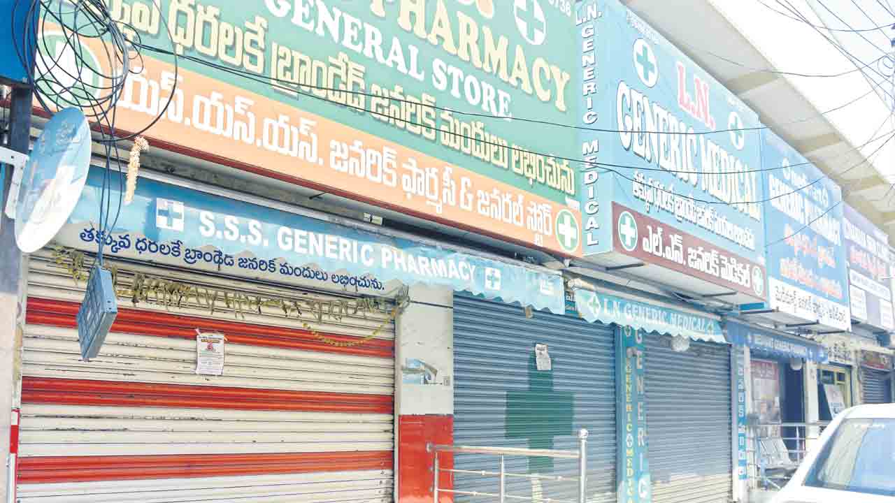 మెడికల్‌ షాపుల బంద్‌ విజయవంతం