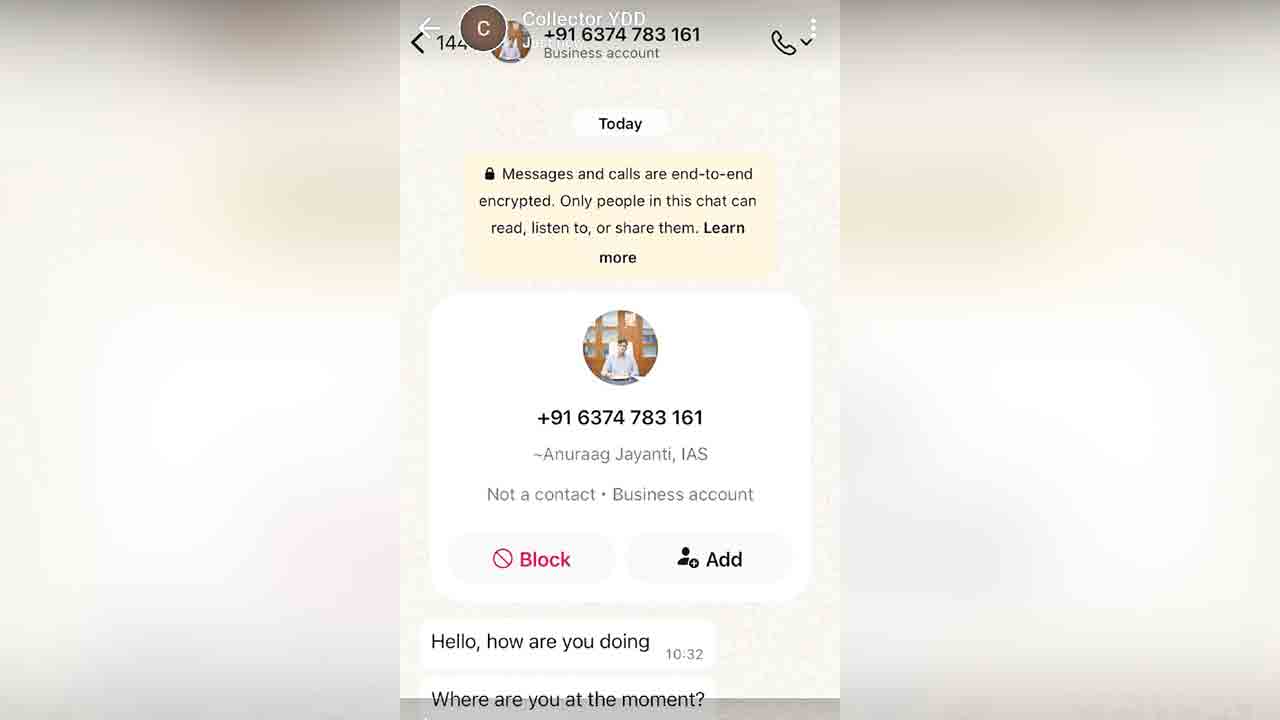 యాదాద్రి జిల్లా కలెక్టర్‌ పేరుతో ఫేక్‌ వాట్సాప్‌