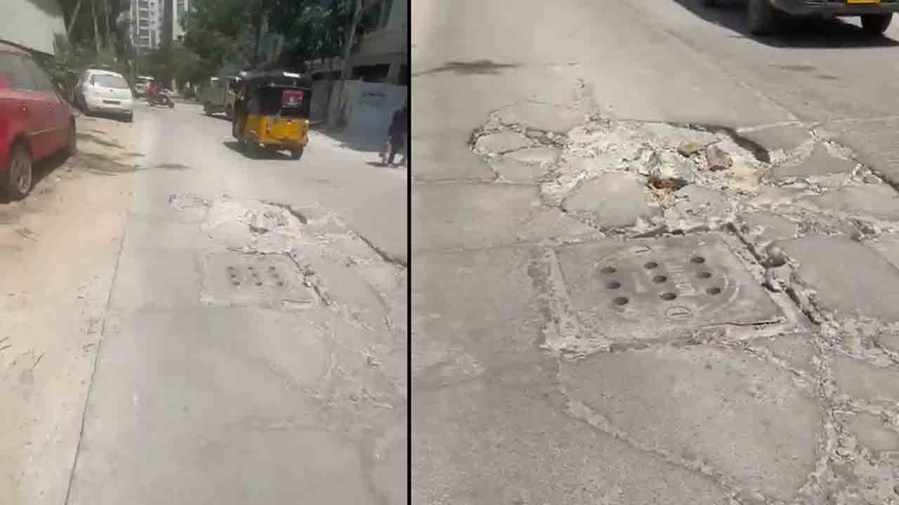 Manikonda Road | మణికొండలో మళ్లీ కుంగిన రోడ్డు.. కాలనీ వాసుల ఆవేదన.. వీడియో