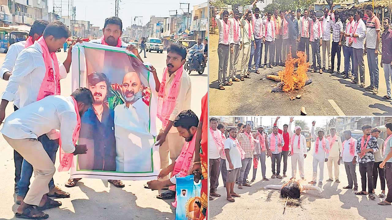 కేంద్ర మంత్రి బండి సంజయ్‌ కుమారుడు భగీరథ్‌ను అరెస్టు చేయాలి