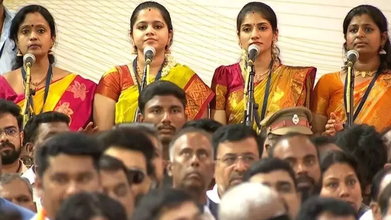 Vande Mataram | విజయ్‌ ప్రమాణస్వీకార కార్యక్రమం.. వందేమాతర గేయం పూర్తిగా ఆలాపన