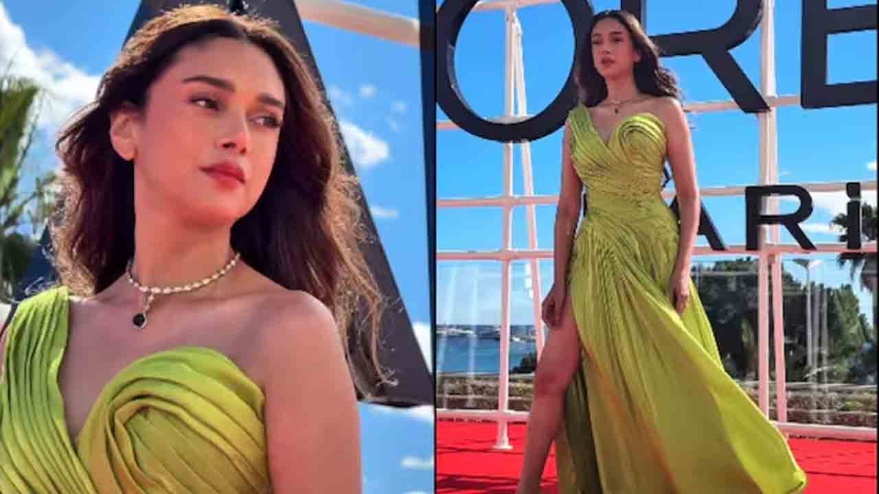 Aditi Rao Hydari | కేన్స్ వేడుకల్లో అదరగొట్టిన అదితి.. నియాన్ గ్రీన్ గౌనులో గ్లామరస్ లుక్!