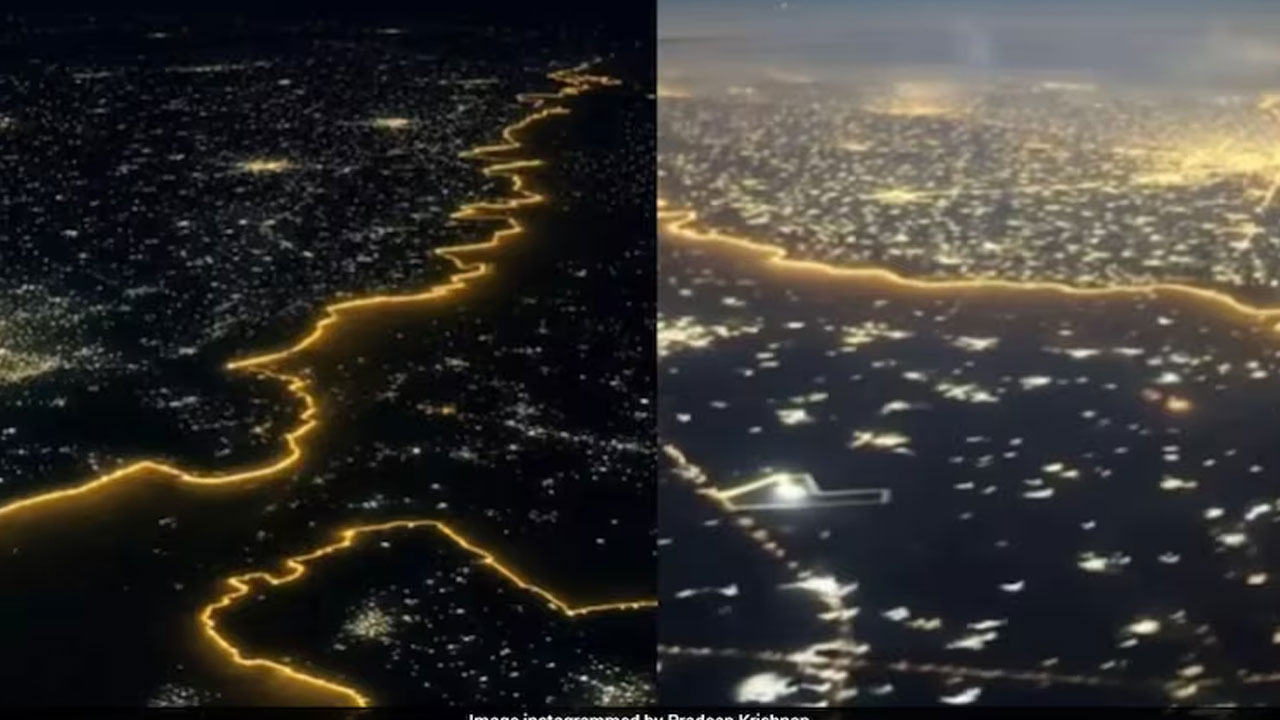 India-Pakistan Border: విద్యుత్తు లైట్ల‌తో మెరిసిపోతున్న‌ ఇండోపాక్ బోర్డ‌ర్‌.. వీడియో షేర్ చేసిన ఇండిగో పైల‌ట్‌
