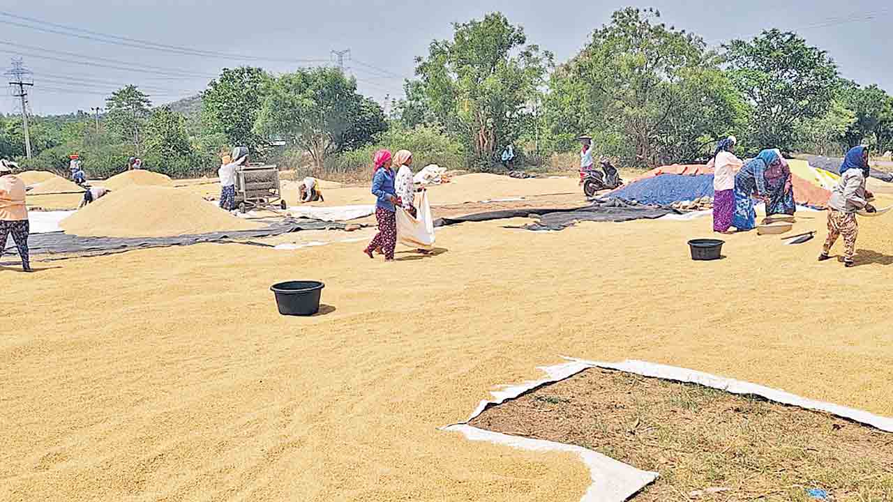 కల్లాల్లో ధాన్యం.. కొనుగోళ్లలో జాప్యం