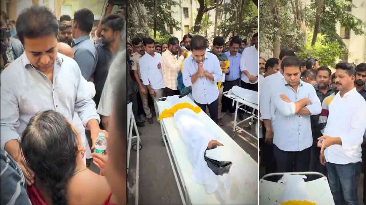 ఓఆర్‌ఆర్‌పై యాక్సిడెంట్‌లో సిరిసిల్ల వాసులు మృతి.. పార్థివదేహాలకు కేటీఆర్ నివాళులు