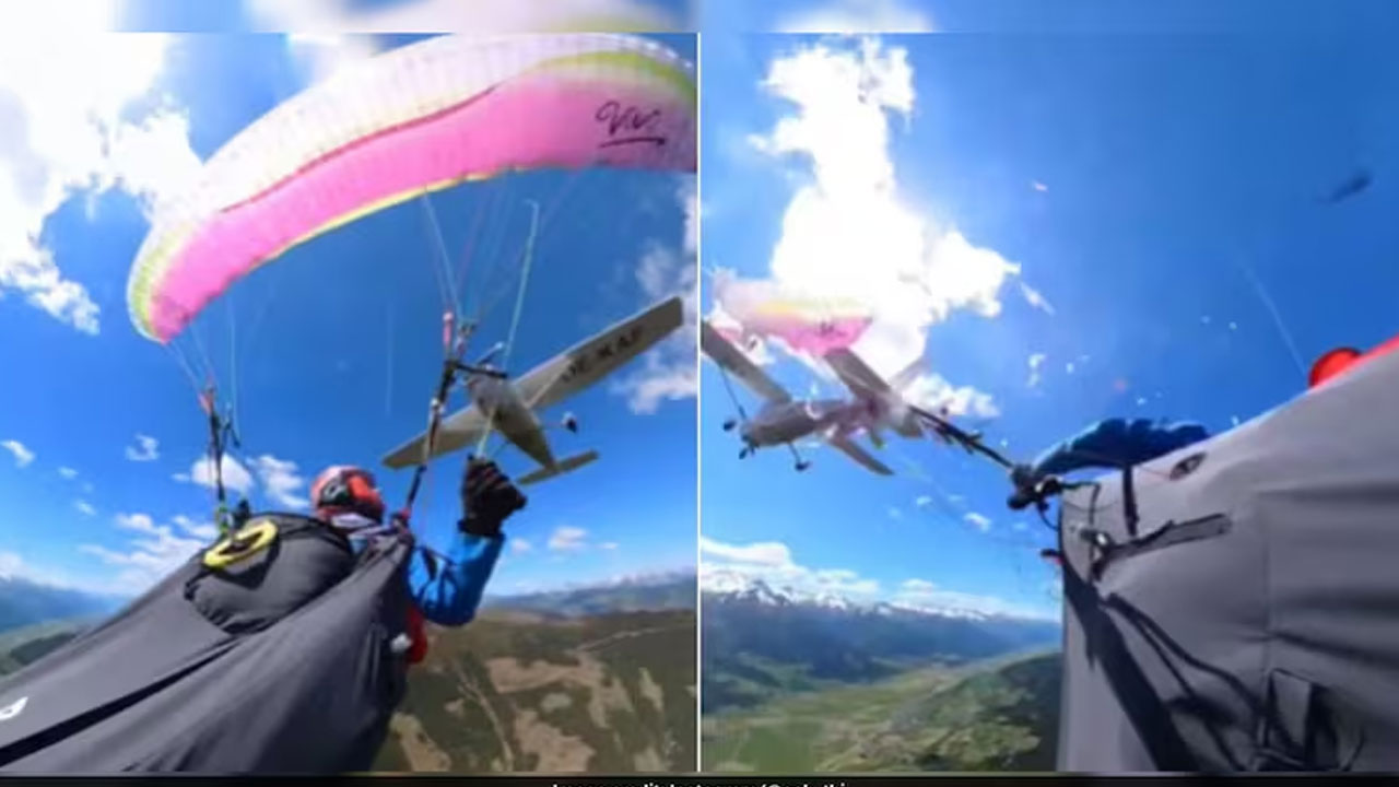 Paraglider: పారాగ్లైడ‌ర్‌ను ఢీకొన్న విమానం.. షాకింగ్ వీడియో రిలీజ్‌