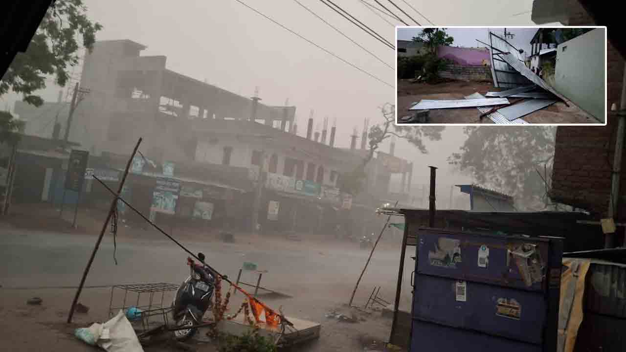 Rain | పెద్దపల్లిలో గాలివాన బీభత్సం.. రోడ్డుపై కూలిన చెట్లు, ఎగిరిపోయిన రేకులు..!