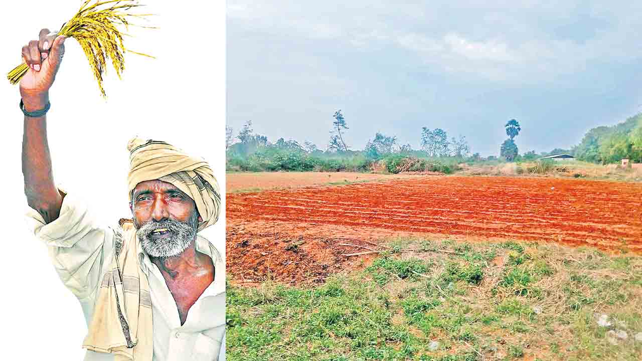 బలవంతపు భూసేకరణపై అన్నదాత ఆగ్రహం… పరిహారం తేల్చకుండానే భూములు గుంజుకునేందుకు యత్నం