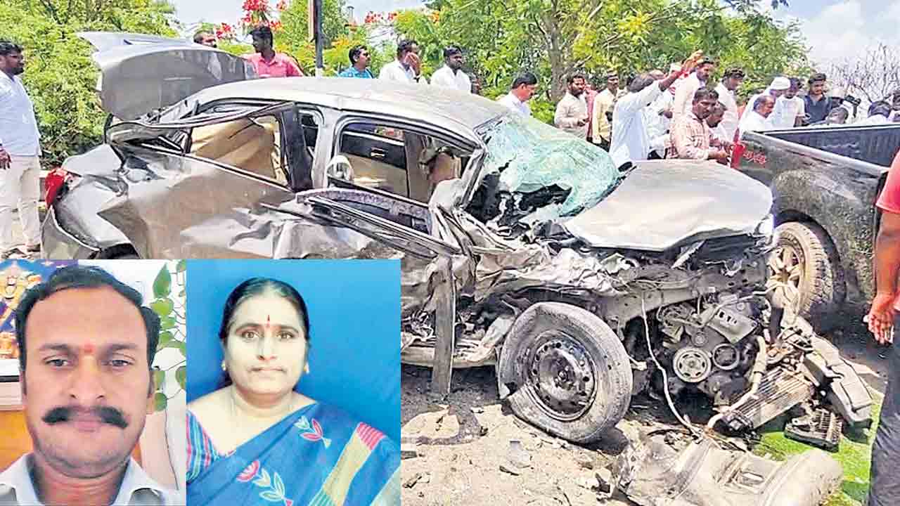 గుండ్రాంపల్లి వద్ద.. రోడ్డు ప్రమాదం.. ఇద్దరు మృతి, 8 మందికి గాయాలు
