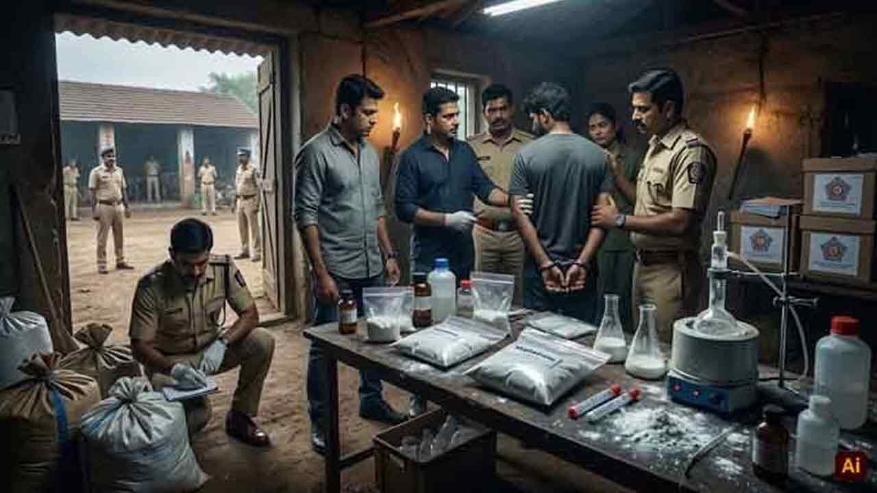 డ్రగ్స్‌ స్థావరంపై మహారాష్ట్ర పోలీసుల దాడి