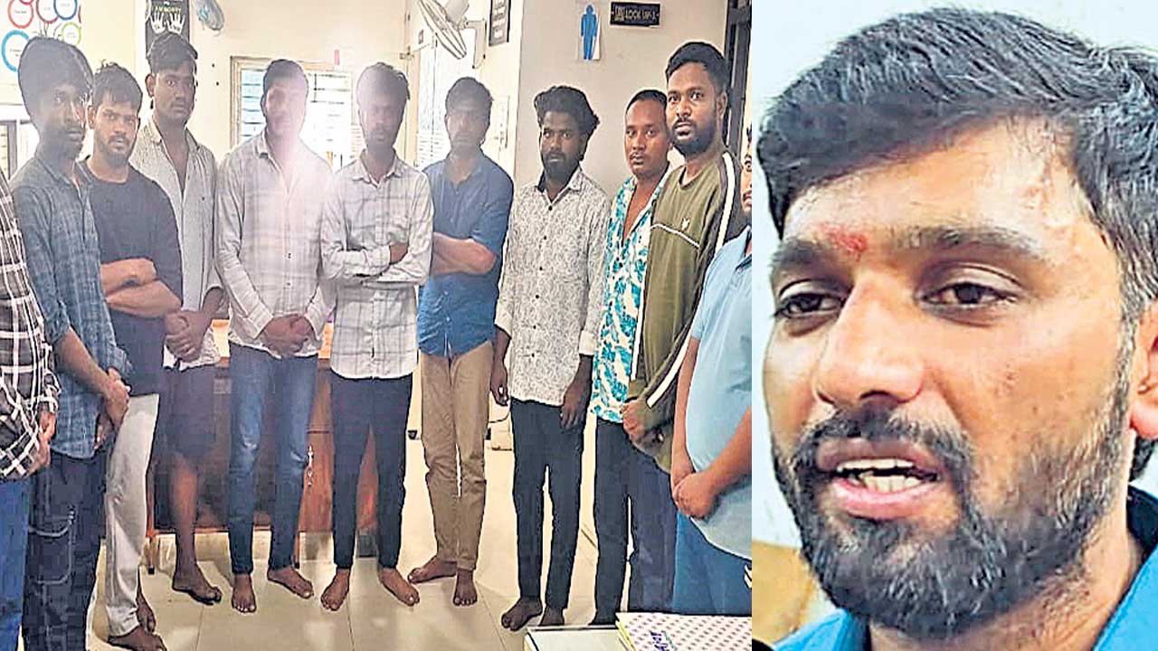 కాంగ్రెస్‌ నేత దౌర్జన్యకాండ !