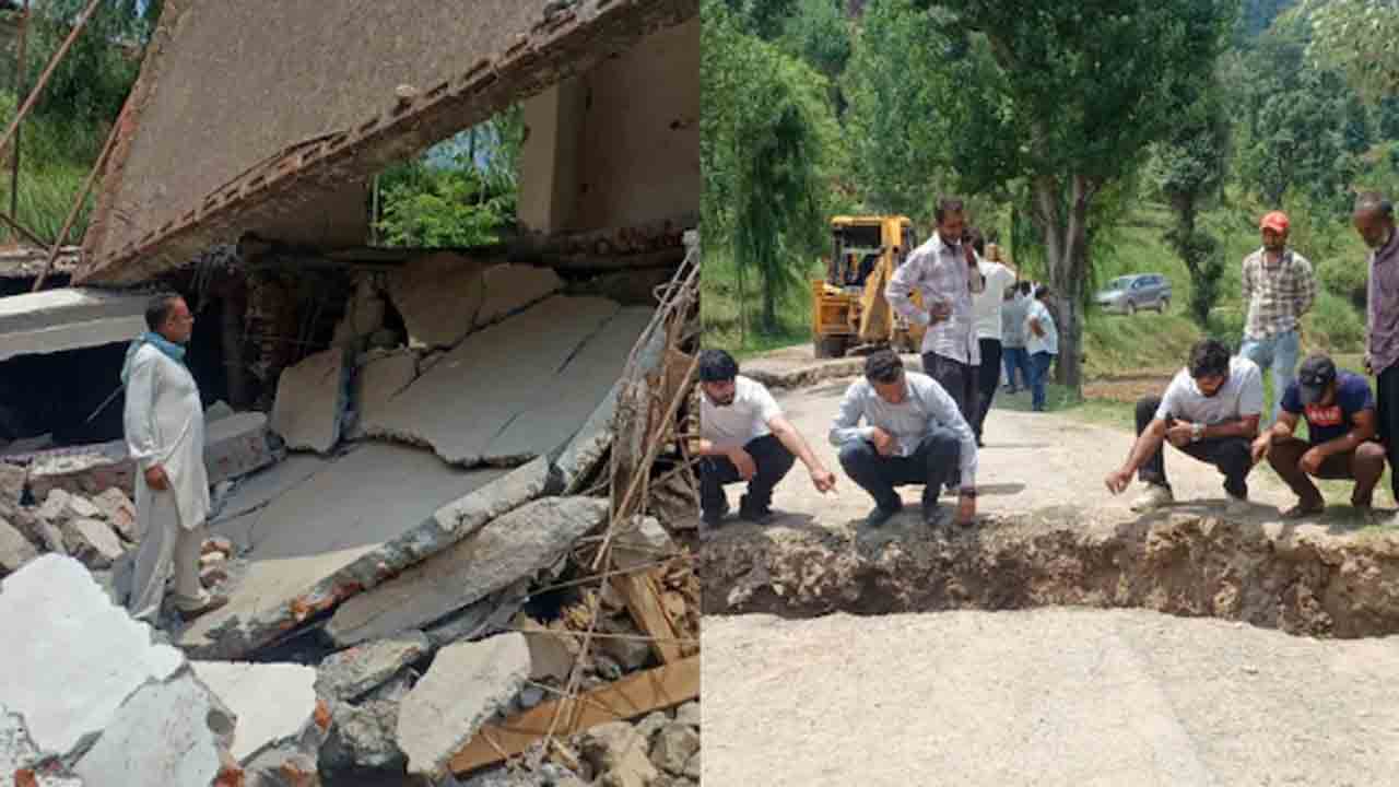 J&K Village Sinks | కుంగుతున్న గ్రామం.. పలు ఇళ్లు ధ్వంసం, రెండుగా చీలిన రోడ్డు