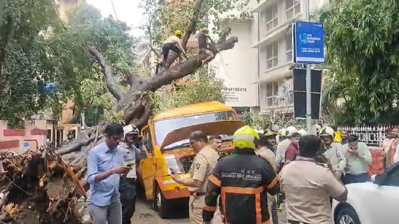 Mumbai school bus | స్కూల్ బస్సుపై కూలిన భారీ వృక్షం.. ఒక విద్యార్థి మృతి.. నలుగురికి గాయాలు