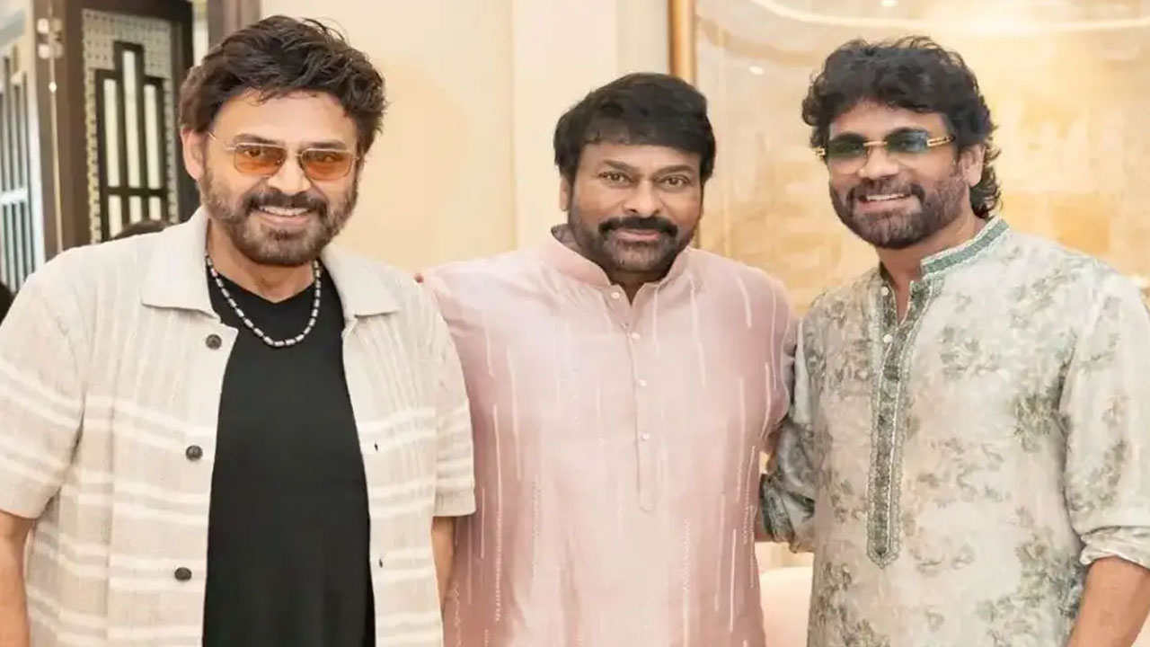 Khushboo| ఖుష్బూ కూతురు పెళ్లిలో మెరిసిన టాలీవుడ్ త్రయం.. ఒకే ఫ్రేమ్‌లో చిరు, నాగ్, వెంకీ!