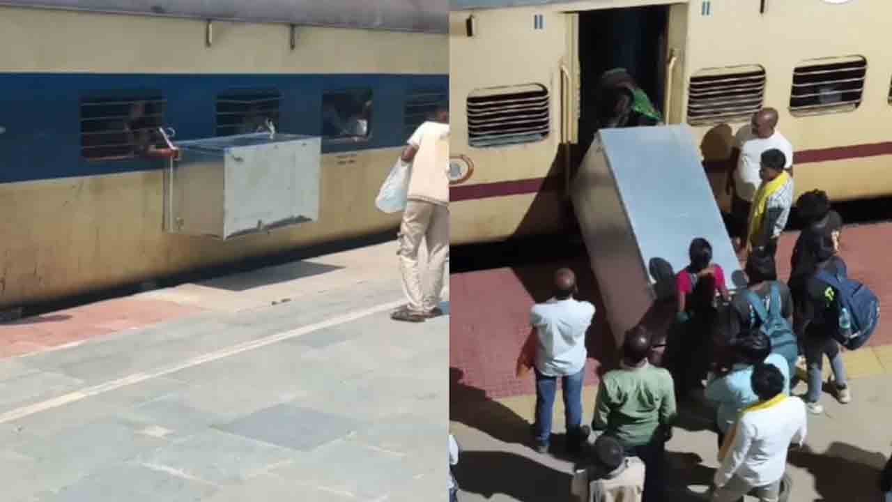 Watch: ట్రైన్‌ కోచ్‌ విండోకు పెద్ద పెట్టెను కట్టిన ప్రయాణికులు.. తర్వాత ఏం జరిగిందంటే?