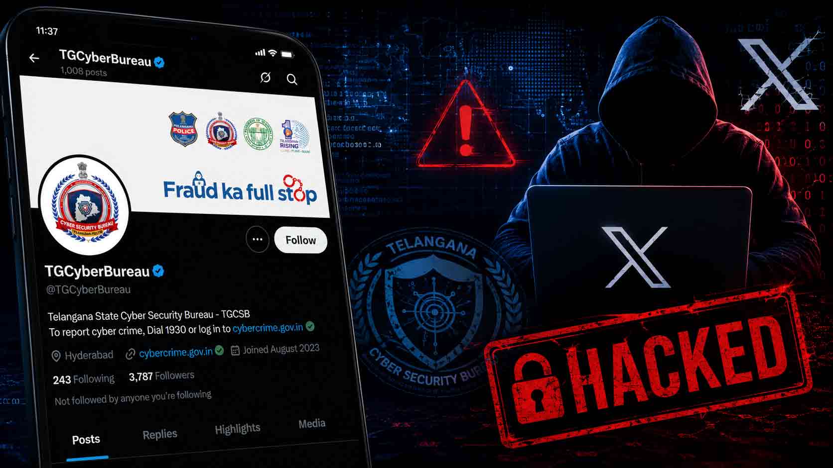 Cyber Security Bureau | తెలంగాణ సైబర్ సెక్యూరిటీ బ్యూరో ఎక్స్ ఖాతా హ్యాక్.. 20 రోజులైనా గుర్తించని అధికారులు!