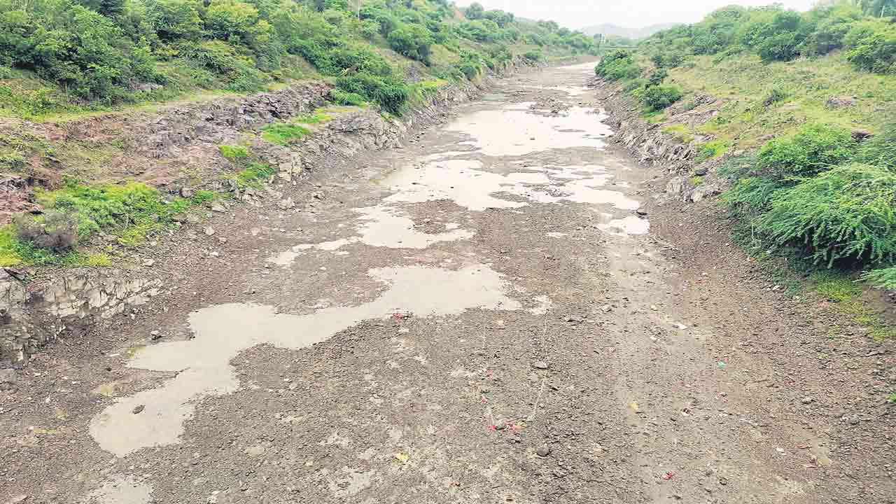 ఎడారిలా వరద కాలువ
