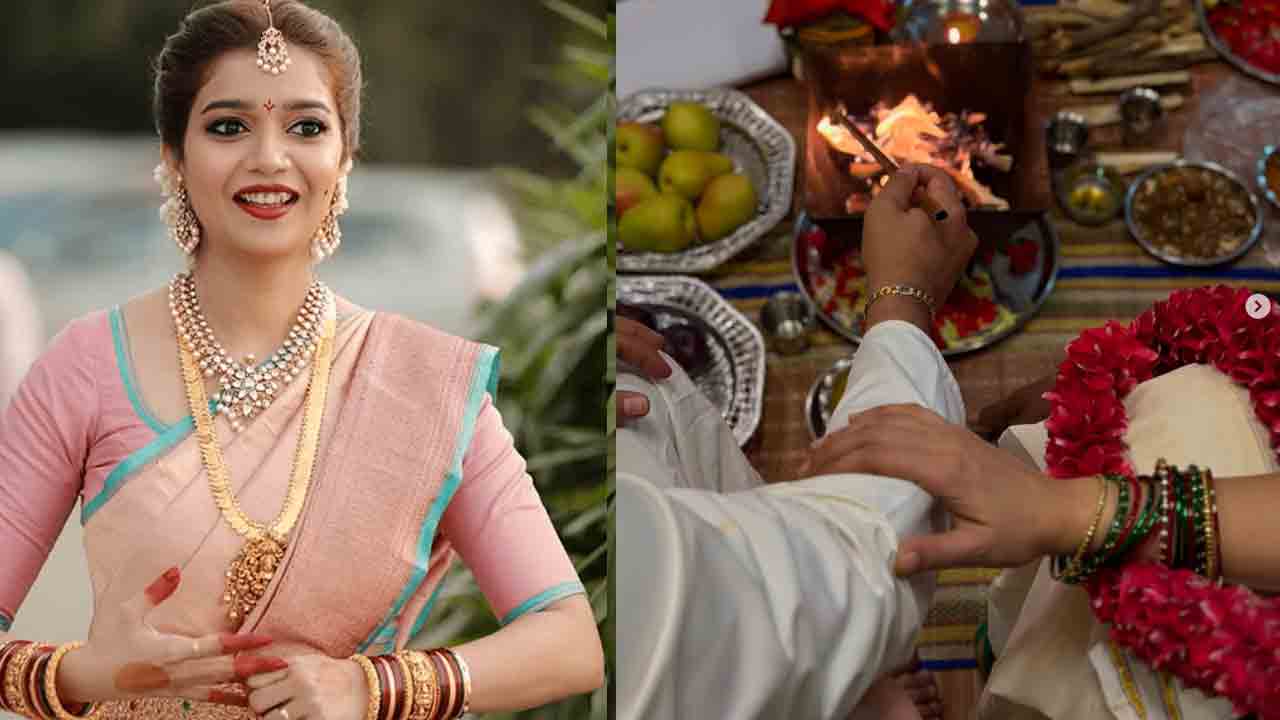 Colors Swathi | పెళ్లి పీటలెక్కిన కలర్స్ స్వాతి.. భర్త చేయి పట్టుకున్న ఫొటోలు వైరల్