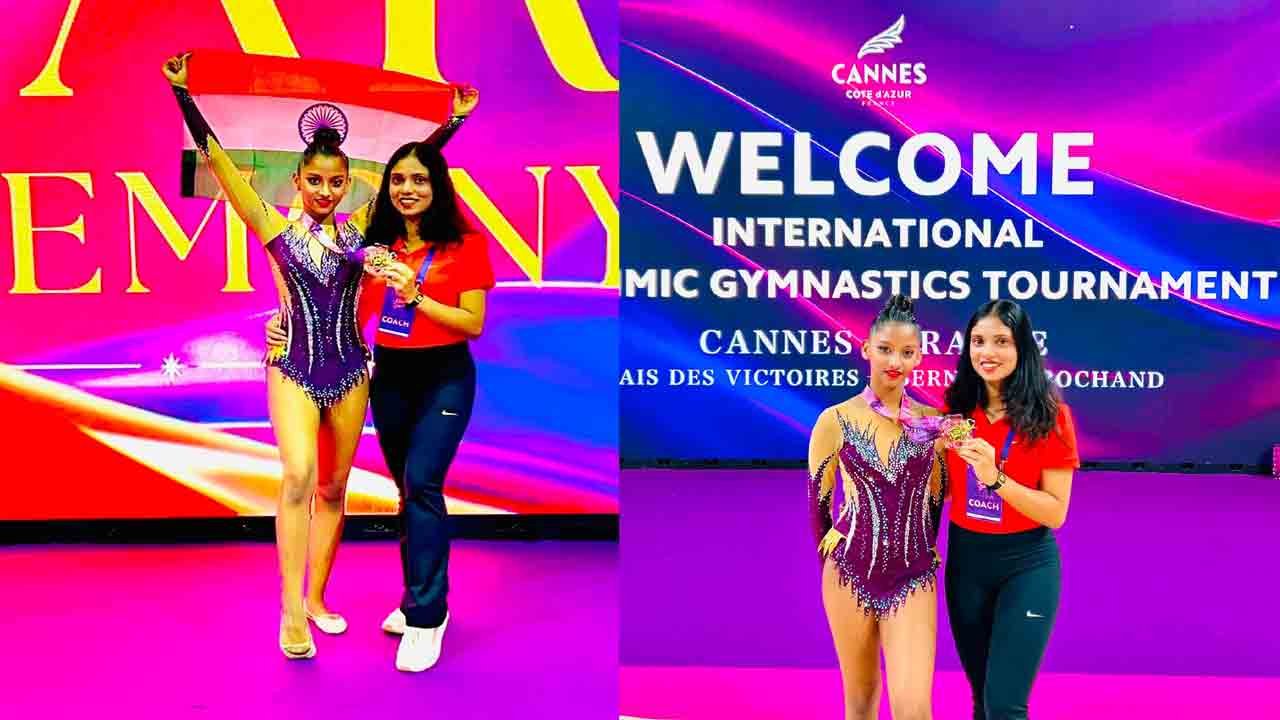 Gymnast Anjana | కేన్స్‌లో మెరిసిన జిమ్నాస్ట్ అంజన.. రిబ్బన్ విభాగంలో స్వర్ణం..!