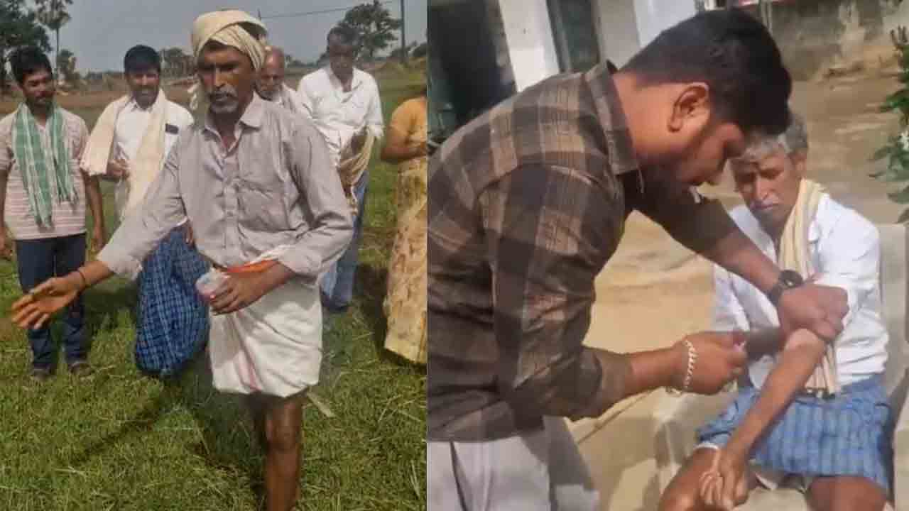 బీఆర్‌ఎస్ నాయకుల నెత్తురుతో పంటలు పండించాలన్న రేవంత్ రెడ్డి.. తమ రక్తాన్ని తీసి పంటలకు చల్లిన రైతులు : వీడియో