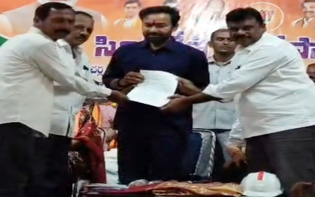 కేంద్ర మంత్రి కిషన్‌రెడ్డికి టీబీజీకేఎస్ వినతిపత్రం అందజేత‌