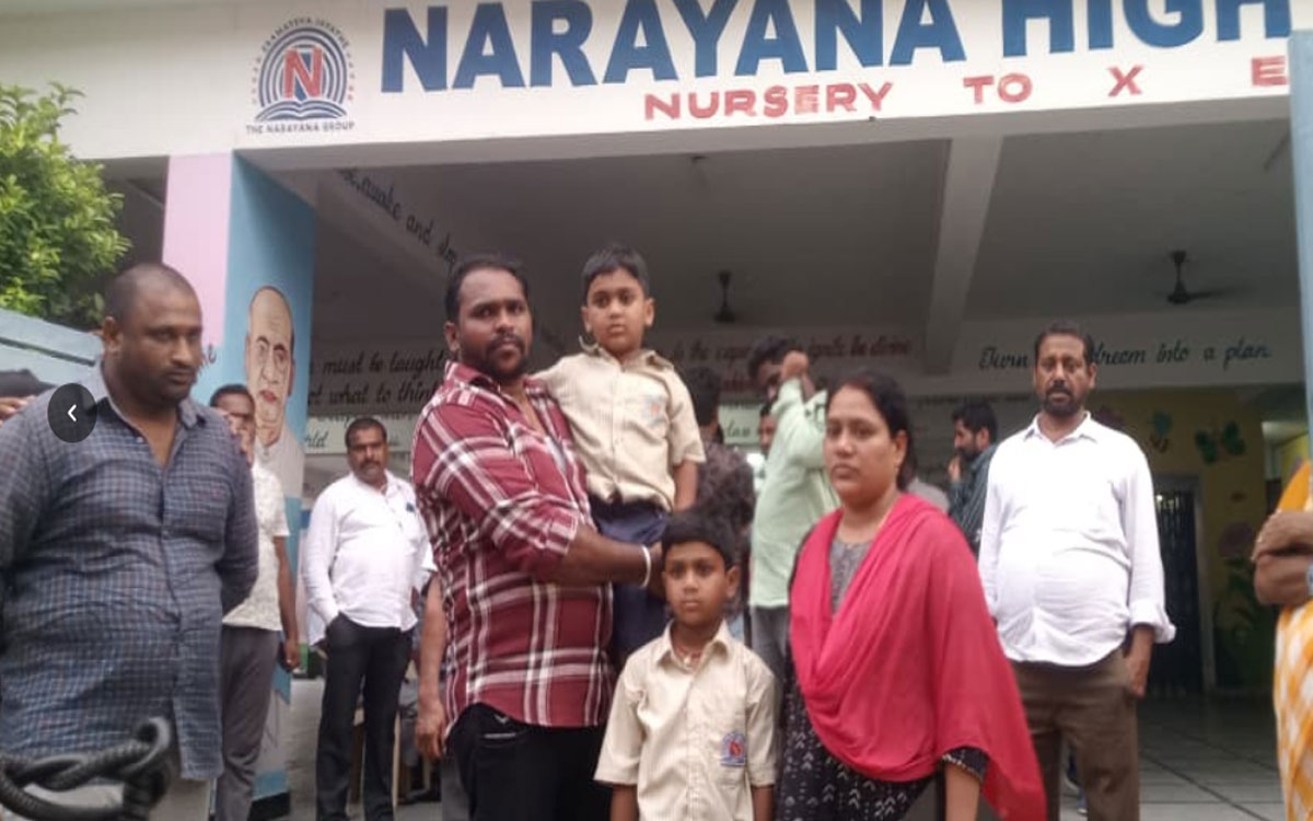 న‌ల్ల‌గొండ‌ ‘నారాయణ హై స్కూల్’లో విద్యార్ధిపై దాష్టికం