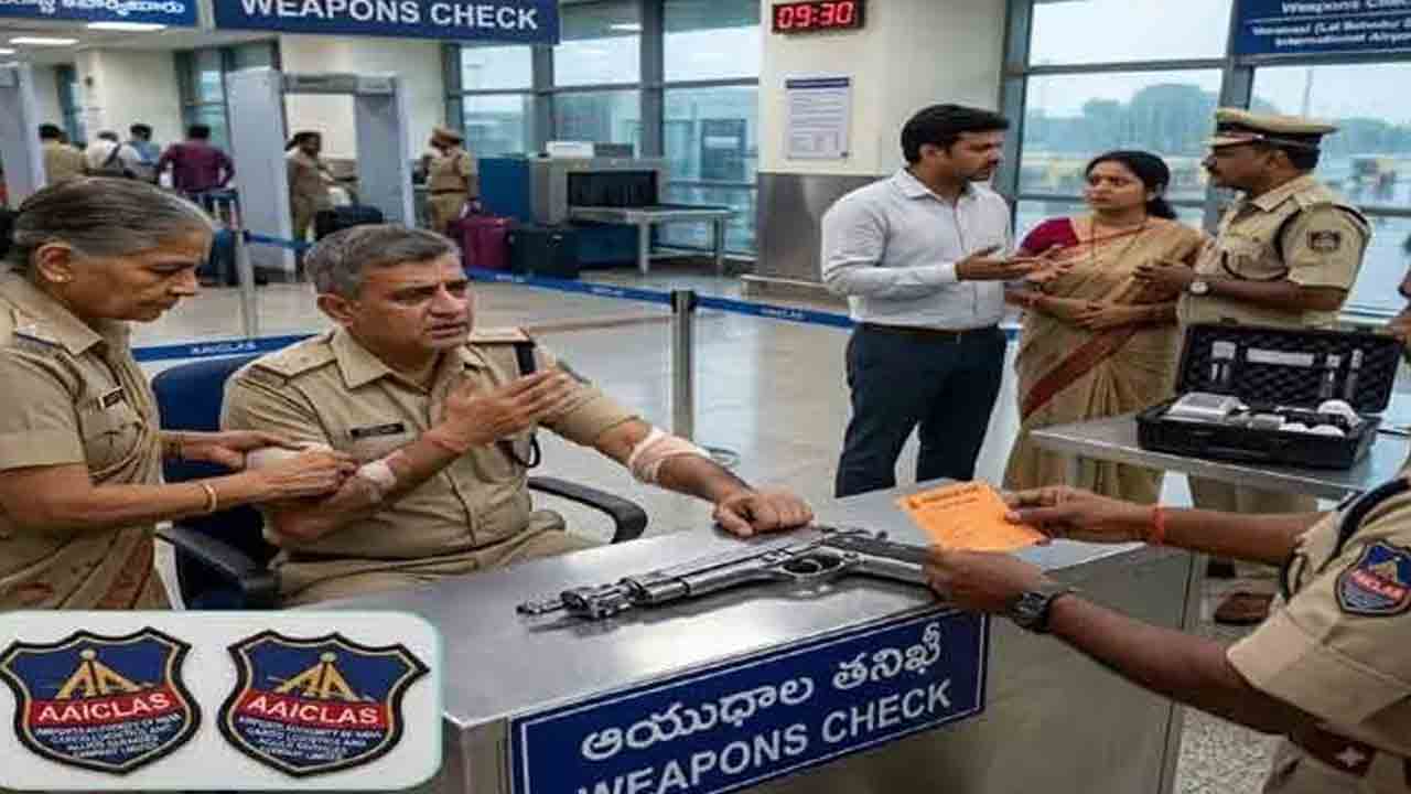 ప్రయాణికుడి గన్‌ మిస్‌ ఫైర్‌