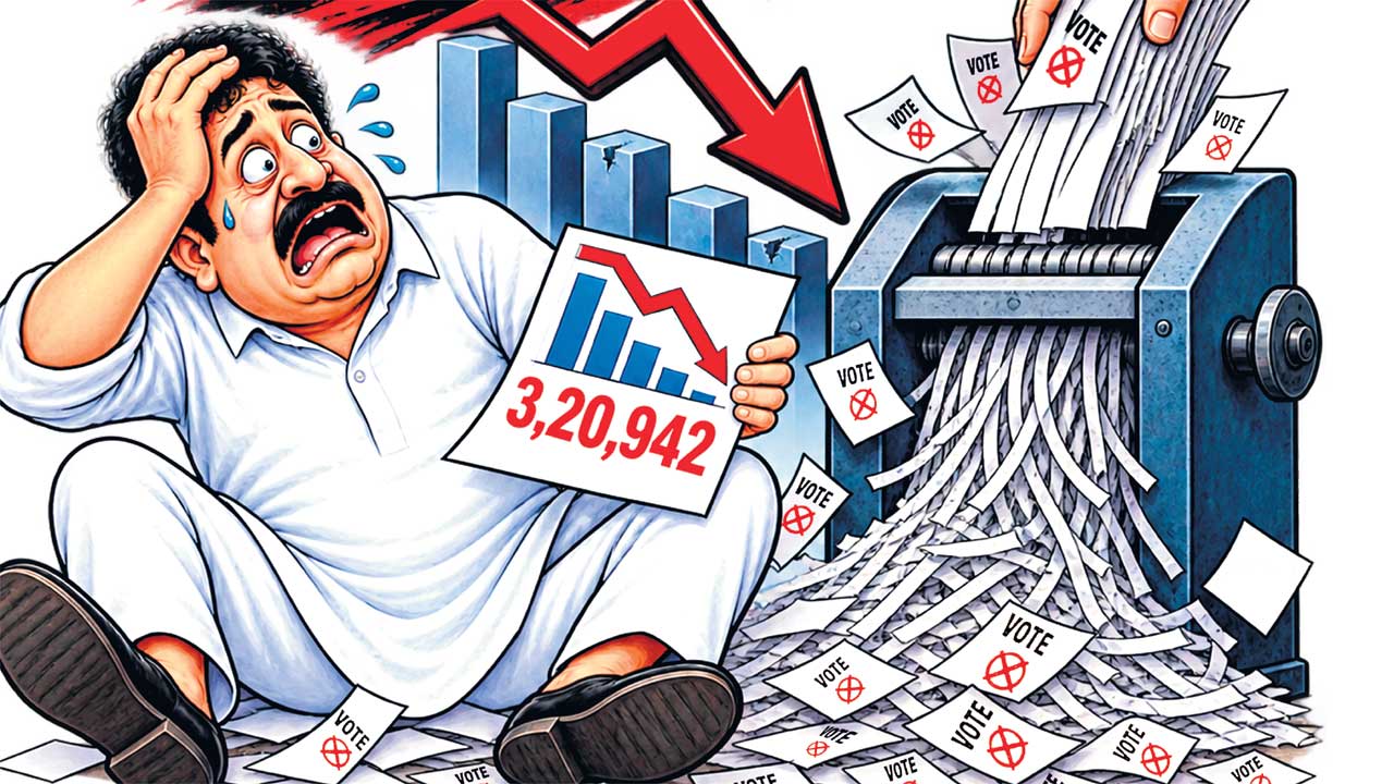 3,20,942 సర్‌లో తగ్గిన ఓట్లు..