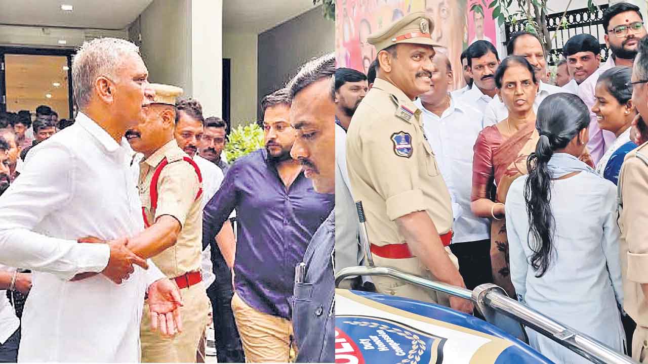 దౌర్జన్యకాండ.. సనత్‌నగర్‌ టిమ్స్‌ సందర్శనకు వెళ్తున్న బీఆర్‌ఎస్‌ నేతలపై పోలీసు జులుం