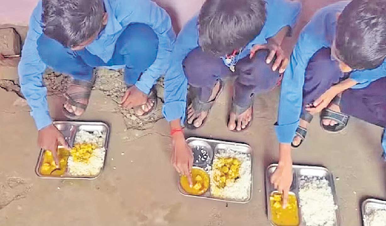 మధ్యాహ్న భోజనంలో పురుగులు, క్రిములు