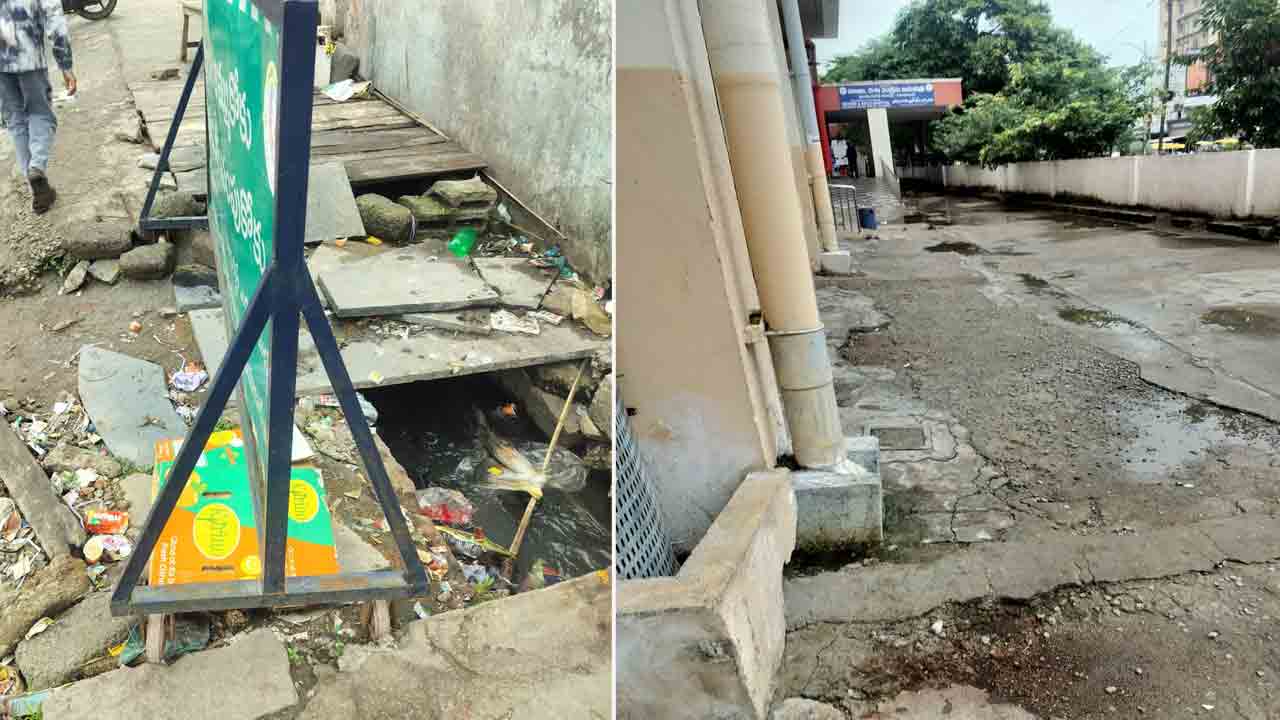 Nizamabad | నోళ్లు తెరిచిన డ్రైనేజీలు.. కంపు కొడుతున్న ప్రభుత్వ ఆస్పత్రి ఆవరణ..!