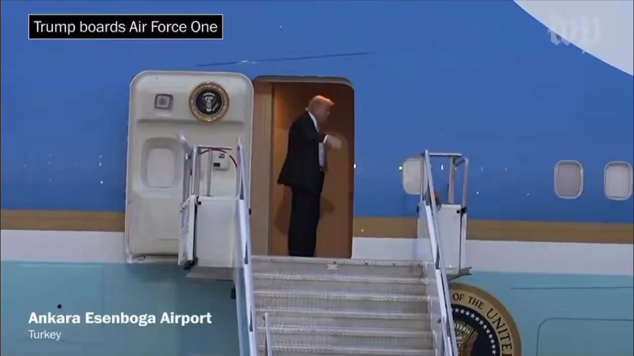 Donald Trump: ఎయిర్‌ఫోర్స్ వ‌న్ ఎక్కి.. ఫుడ్‌ ట్ర‌క్కులోకి మారి.. సీ-32ఏలో ట్రంప్ సీక్రెట్ జ‌ర్నీ.. వీడియో