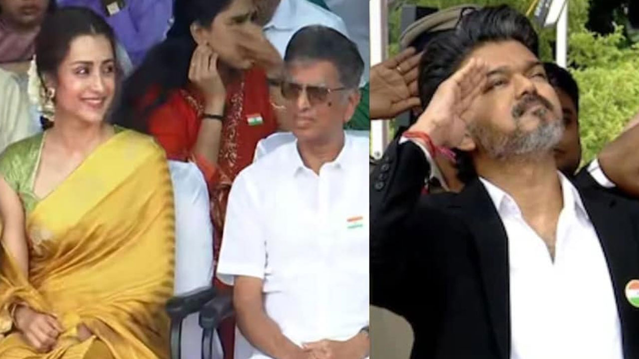 Trisha | సీఎంగా విజ‌య్‌కి తొలి స్వాతంత్య్ర వేడుక .. కుటుంబంతో కలిసి త్రిష హాజరు