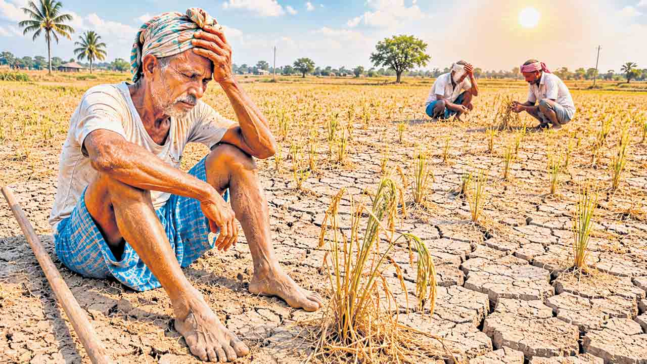 రైతుల్లో టెన్షన్‌..రేవంత్‌ డైవర్షన్‌.. వాన లేక.. వాటా దక్కక అన్నదాత విలవిల