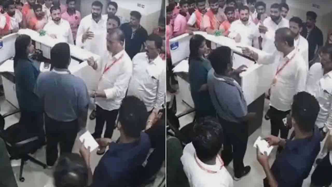 Watch: వ్యక్తి చికిత్స బిల్లుపై వివాదం.. ఆసుపత్రి సిబ్బందిపై శివసేన నేతలు దాడి