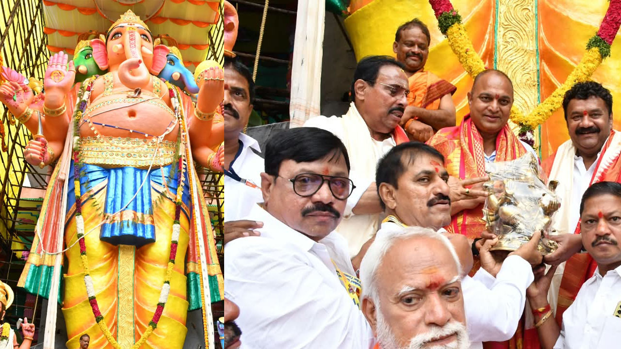 Khairatabad Ganapathi | ఖైరతాబాద్ మహాగణపతిని దర్శించుకున్న మాజీ మంత్రి తలసాని