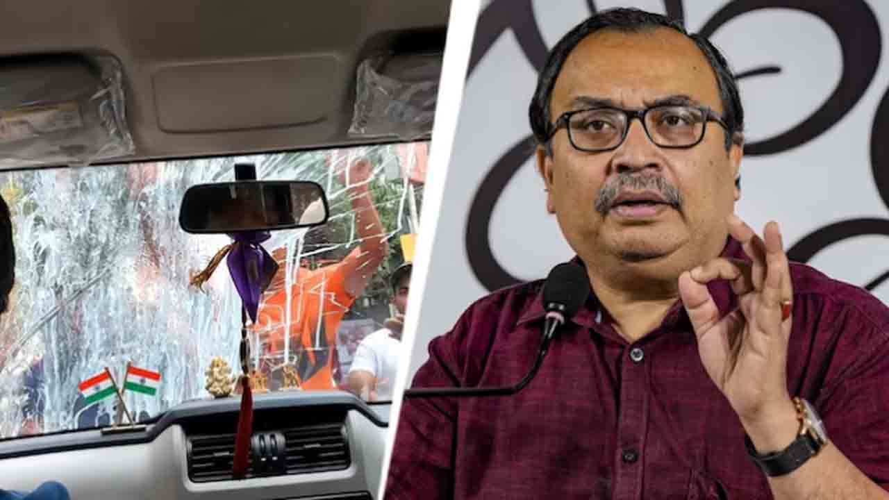Kunal Ghosh's car attacked | మమతా వర్గం ఎమ్మెల్యే కారుపై.. రాళ్లు, గుడ్లతో దాడి
