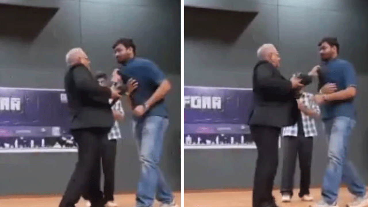 Viral news | స్టేజ్‌పై విద్యార్థి కాల‌ర్ ప‌ట్టుకున్న ప్రొఫెస‌ర్‌.. త‌ప్పెవ‌రిద‌నే అంశంపై సోష‌ల్ మీడియాలో చ‌ర్చ‌..!