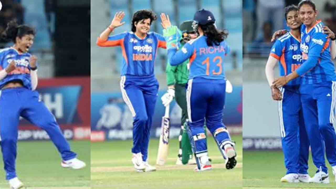 INDW vs PAKW | భారత స్పిన్‌కు పాకిస్థాన్‌ విలవిల.. 8.4 ఓవర్లోనే హర్మన్‌ప్రీత్ సేన జయభేరి..!