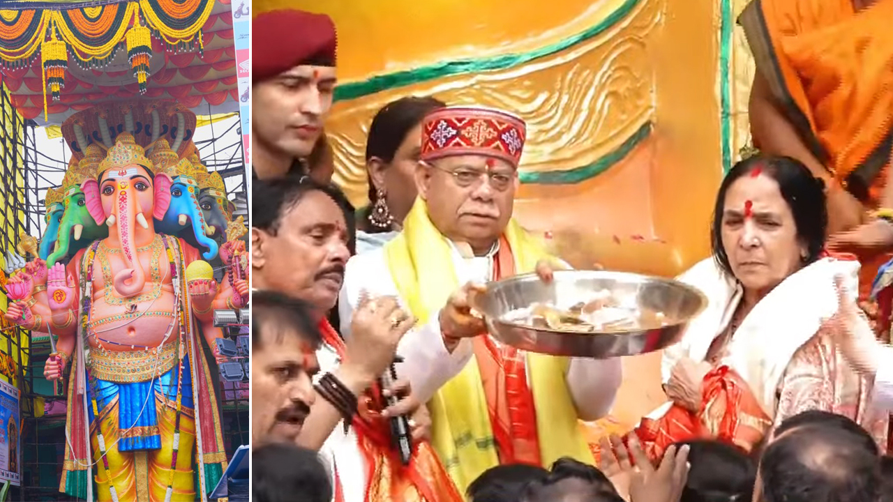 Khairatabad | ఖైరతాబాద్‌ మహాగణపతికి గవర్నర్‌ దంపతుల తొలి పూజ.. 69 అడుగుల పంచముఖ గణపతి ప్రత్యేకతలివే