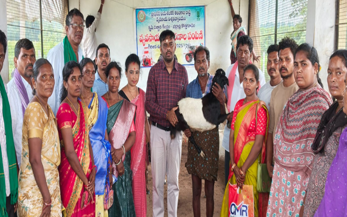గిరిజన రైతులకు మేకల యూనిట్ పంపిణీ