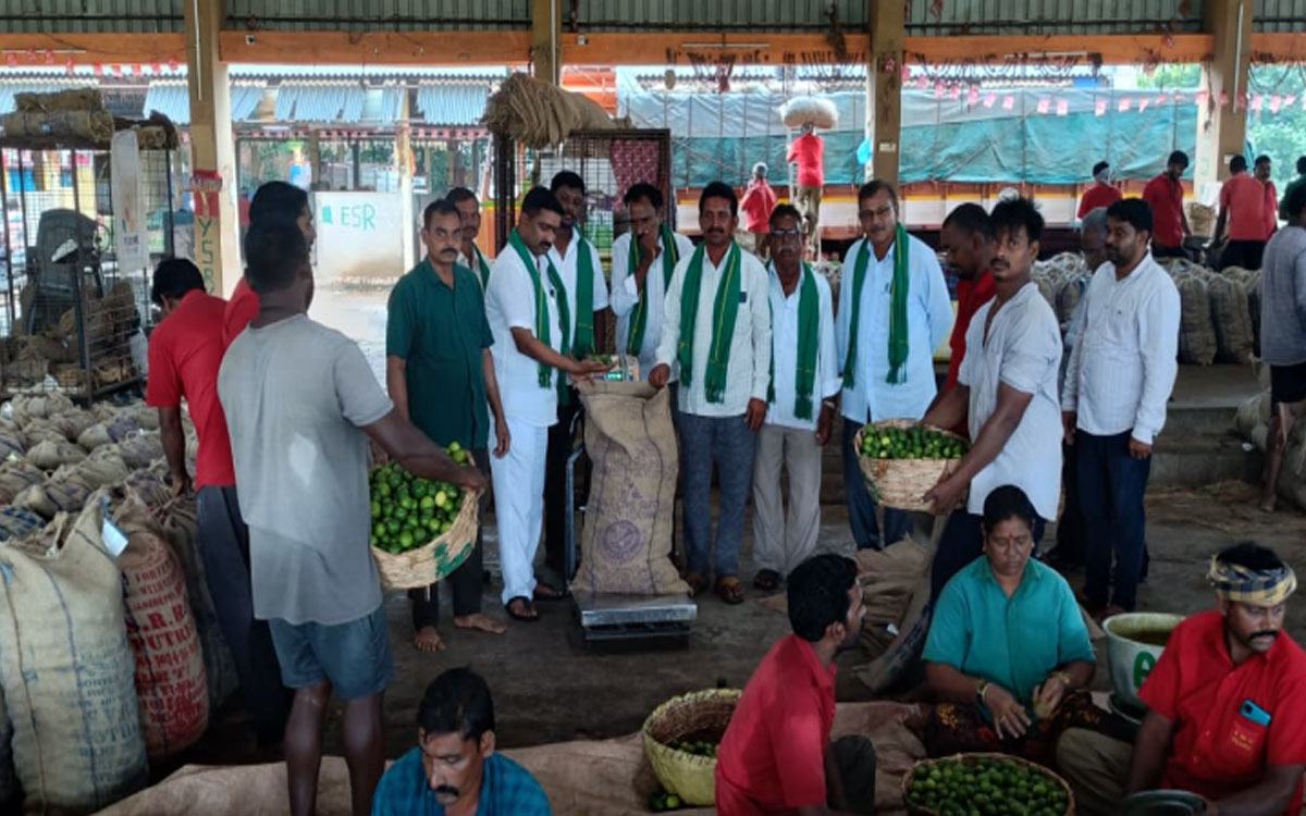 నిడ‌మ‌నూరు మార్కెట్ పాలకవర్గం ఏలూరు నిమ్మ మార్కెట్ సందర్శన