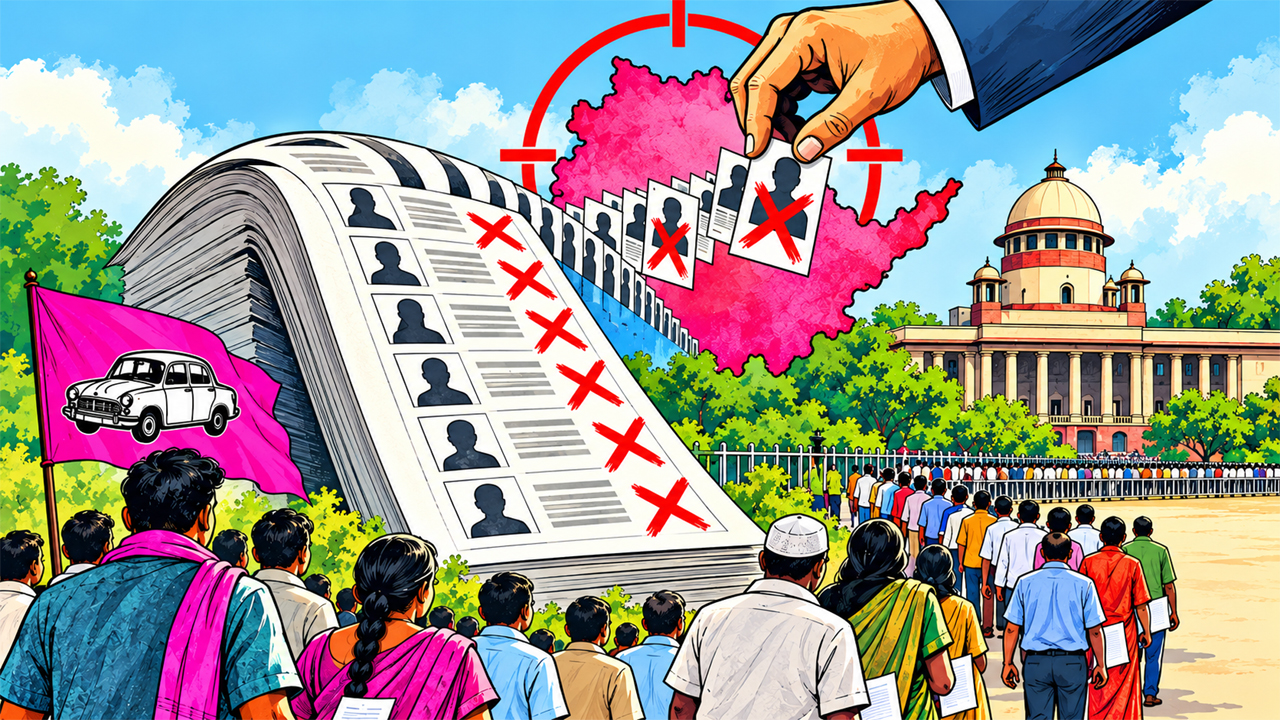 SIR Enumeration | ‘సర్' టార్గెట్.. కార్... గులాబీ పార్టీ అనుకూల ఓటర్లే లక్ష్యంగా ‘సర్'?! SIR Enumeration | ‘సర్' టార్గెట్.. కార్... గులాబీ పార్టీ అనుకూల ఓటర్లే లక్ష్యంగా ‘సర్'?!