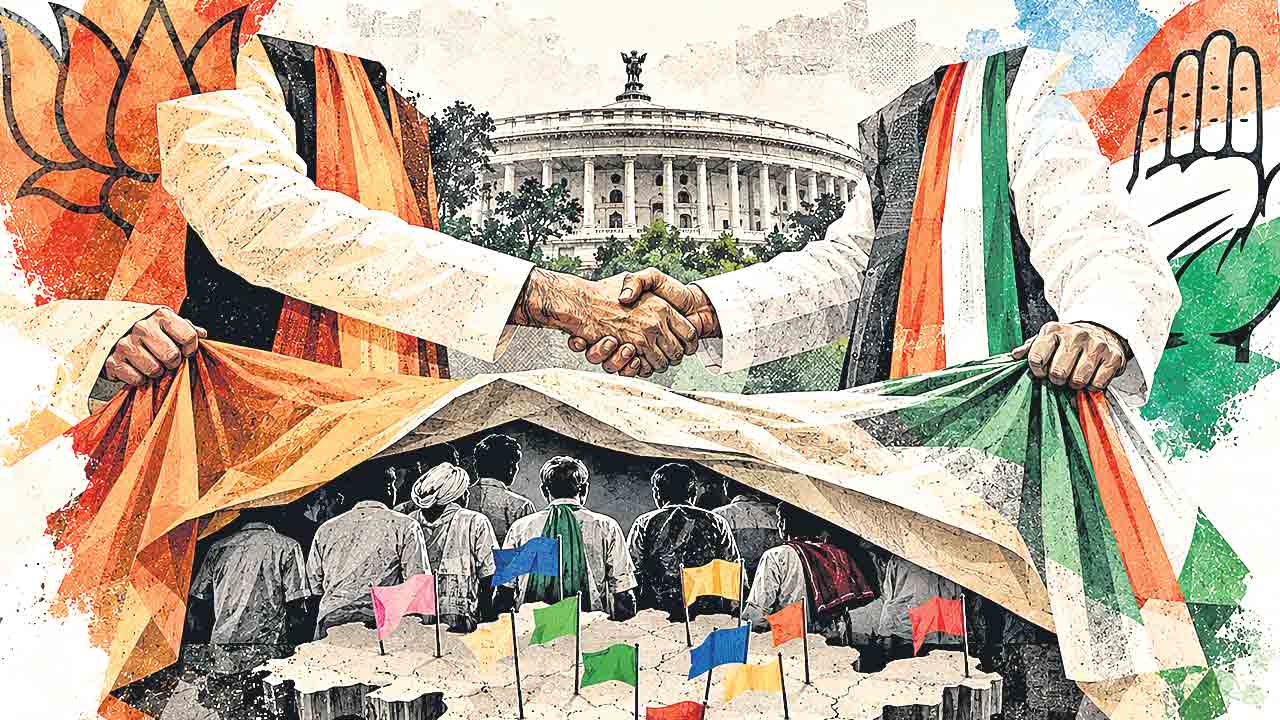 బీజేపీ-కాంగ్రెస్‌ దొంగాట.. మీకు మేము.. మాకు మీరు అంటూ చెట్టాపట్టాల్‌