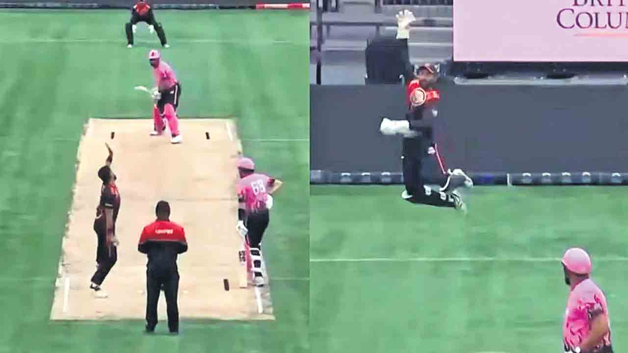 బ్యాట్‌కు తాకకుండానే సిక్స్‌!