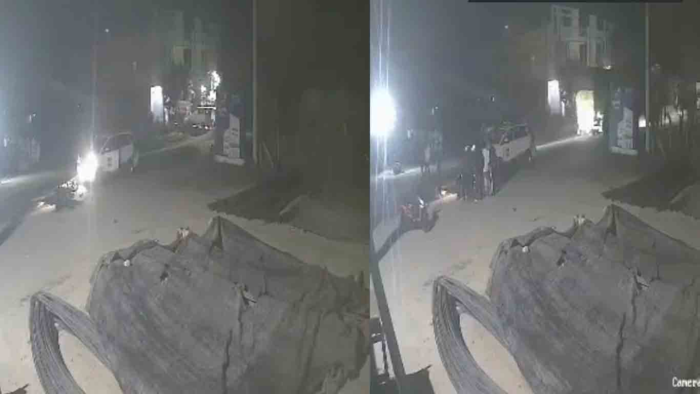 Bike Accident | అతివేగంతో పోలీస్ వాహ‌నాన్ని ఢీకొట్టిన బైక్‌.. వీడియో