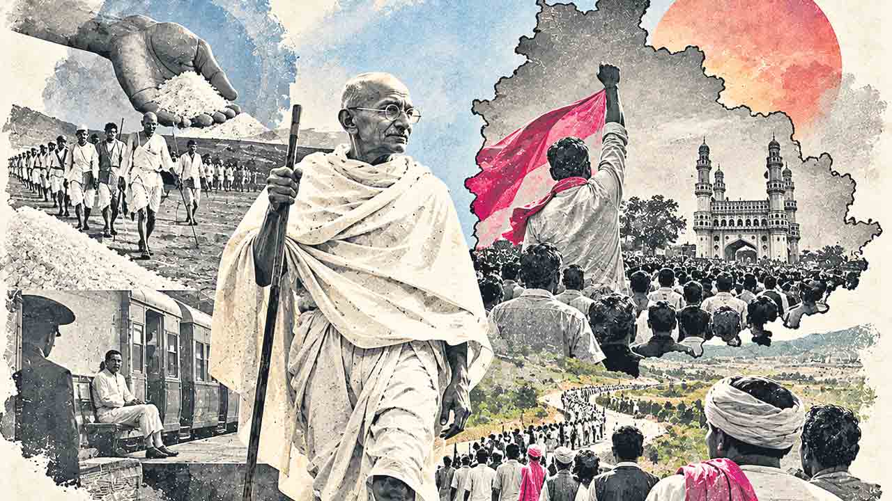 గాంధీజీ బాటలోనే తెలంగాణ ఉద్యమం